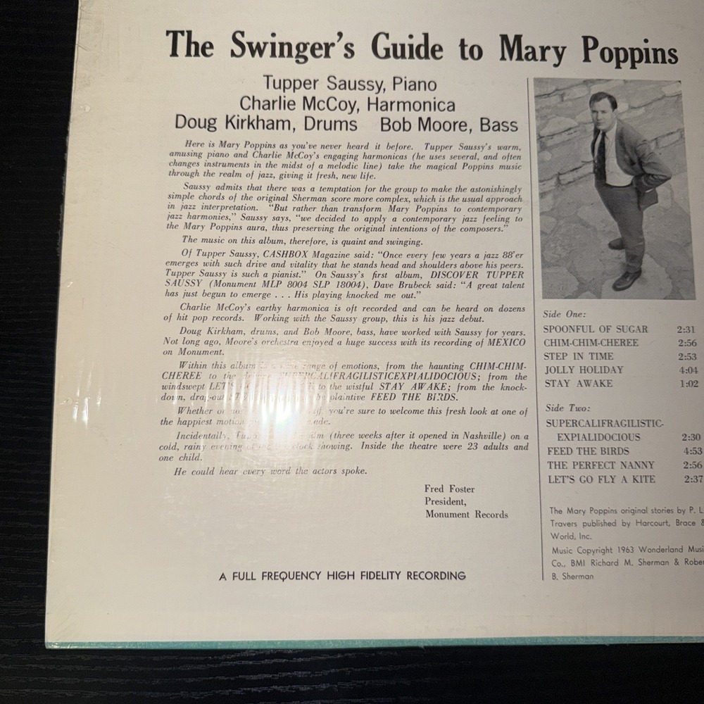The Tupper Sassy Quartet- Swingers Guide To Mary Poppins Vinyl LPSLP-1803 EX - Picture 8 of 16